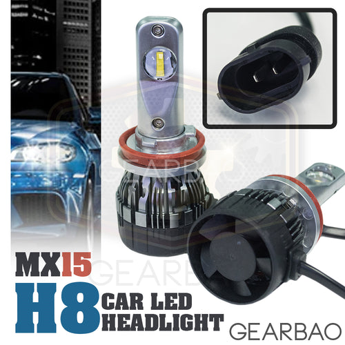 Car Headlight-MX15 H8 Car LED Headlight Driving Light Bulbs Hi/Lo Beam White 6000K