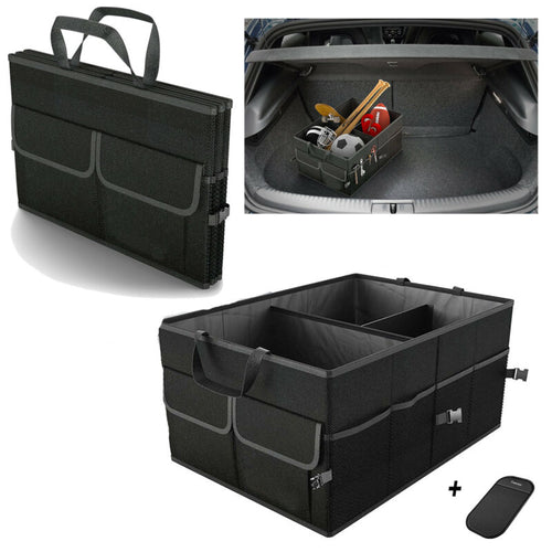 Black Trunk Cargo Organizer Folding Caddy Storage Collapse Bag Bin for Car Truck SUV Useful Storage Box Multipurpose